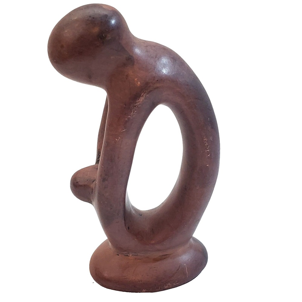 Mother Holding Child Reaching Hands Small Soapstone Sculpture Decor Collectible